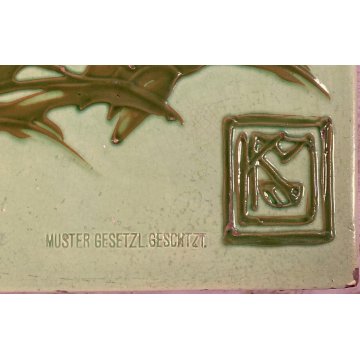 RARA COMPOSIZIONE Max Laeuger TILEWORKS Jugendstil CERAMICA ARTISTICA MURALE 900
