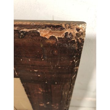 ANTICO PICCOLO SPECCHIO CORNICE LEGNO ORNATO INTAGLIATO GESSATO DORATO BAROCCO