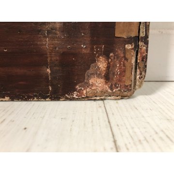 ANTICO PICCOLO SPECCHIO CORNICE LEGNO ORNATO INTAGLIATO GESSATO DORATO BAROCCO
