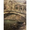 ANTICO QUADRO OLIO VEDUTA Venezia CANAL GRANDE ponte RIALTO PAESAGGIO FIGURE 700