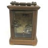 ANTICO OROLOGIO TAVOLO OFFICIER EPOCA 800 OLD CLOCK FUNZIONANTE CHIAVE VETRO 