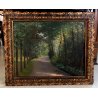QUADRO DIPINTO OLIO TAVOLA PAESAGGIO Serafino Verazzi BOSCO LAGO MAGGIORE '800