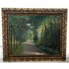 QUADRO DIPINTO OLIO TAVOLA PAESAGGIO Serafino Verazzi BOSCO LAGO MAGGIORE '800