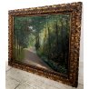 QUADRO DIPINTO OLIO TAVOLA PAESAGGIO Serafino Verazzi BOSCO LAGO MAGGIORE '800
