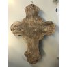 GESU' CRISTO CROCIFISSO CERAMICA da PARETE SMALTO POLICROMO ORO RELIGIOSO XX sec