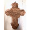 GESU' CRISTO CROCIFISSO CERAMICA da PARETE SMALTO POLICROMO ORO RELIGIOSO XX sec