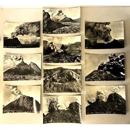 Lotto 10 cartoline ANTICHE ERUZIONE VESUVIO NAPOLI 1933 1944 FOTOGRAFIE STORICHE