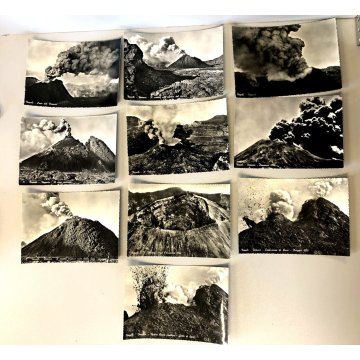 Lotto 10 cartoline ANTICHE ERUZIONE VESUVIO NAPOLI 1933 1944 FOTOGRAFIE STORICHE