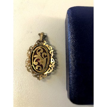antico CIONDOLO in ORO 12 k con MINIATURA RITRATTO pendente GOLD primi '900