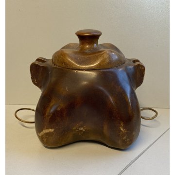 PORTA PIPE 2 pz CON VANO PORTA TABACCO LEGNO VINTAGE STAND PIPES HOLDER ANNI 70
