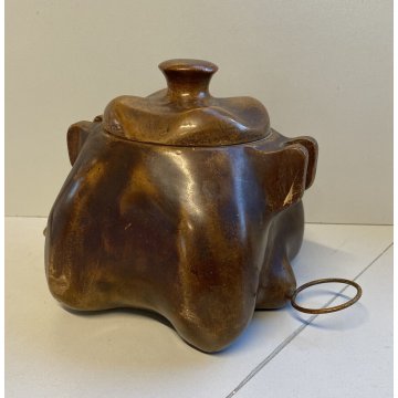 PORTA PIPE 2 pz CON VANO PORTA TABACCO LEGNO VINTAGE STAND PIPES HOLDER ANNI 70