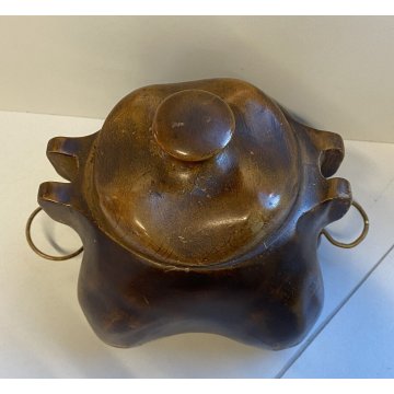 PORTA PIPE 2 pz CON VANO PORTA TABACCO LEGNO VINTAGE STAND PIPES HOLDER ANNI 70