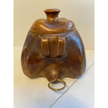 PORTA PIPE 2 pz CON VANO PORTA TABACCO LEGNO VINTAGE STAND PIPES HOLDER ANNI 70