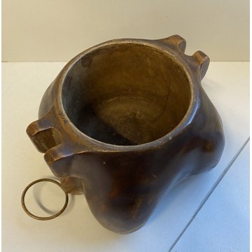 PORTA PIPE 2 pz CON VANO PORTA TABACCO LEGNO VINTAGE STAND PIPES HOLDER ANNI 70