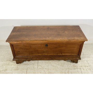 ANTICA CASSAPANCA LOMBARDA legno NOCE epoca 1800 OLD WOOD CHEST