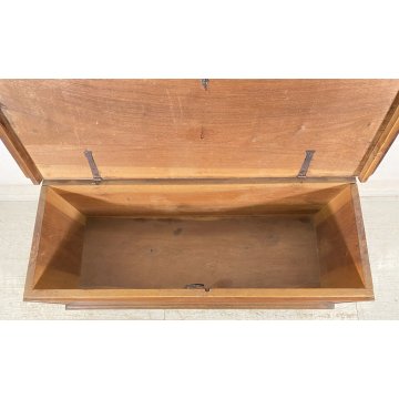 ANTICA CASSAPANCA LOMBARDA legno NOCE epoca 1800 OLD WOOD CHEST
