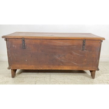 ANTICA CASSAPANCA LOMBARDA legno NOCE epoca 1800 OLD WOOD CHEST
