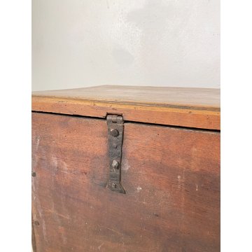 ANTICA CASSAPANCA LOMBARDA legno NOCE epoca 1800 OLD WOOD CHEST