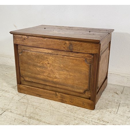 ANTICA CASSAPANCA LEGNAIA RUSTICA CASTAGNO epoca 1900 OLD WOOD CHEST BAULE