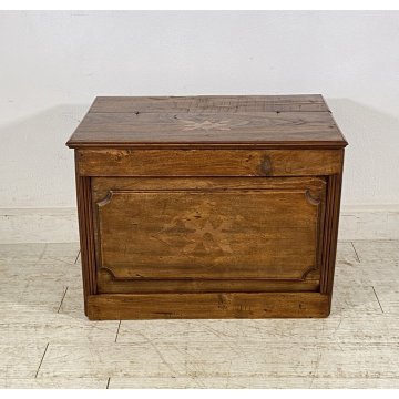 ANTICA CASSAPANCA LEGNAIA RUSTICA CASTAGNO epoca 1900 OLD WOOD CHEST BAULE