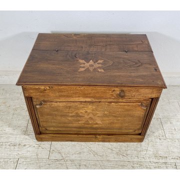 ANTICA CASSAPANCA LEGNAIA RUSTICA CASTAGNO epoca 1900 OLD WOOD CHEST BAULE