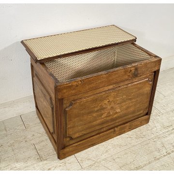 ANTICA CASSAPANCA LEGNAIA RUSTICA CASTAGNO epoca 1900 OLD WOOD CHEST BAULE