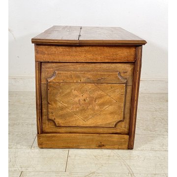 ANTICA CASSAPANCA LEGNAIA RUSTICA CASTAGNO epoca 1900 OLD WOOD CHEST BAULE