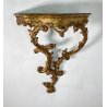 CONSOLLE LEGNO DORATO STILE BAROCCO epoca 1800 DA PARETE ETAGERE MENSOLA