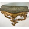 CONSOLLE LEGNO DORATO STILE BAROCCO epoca 1800 DA PARETE ETAGERE MENSOLA