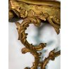 CONSOLLE LEGNO DORATO STILE BAROCCO epoca 1800 DA PARETE ETAGERE MENSOLA