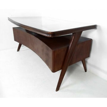 ANTICA SCRIVANIA DESIGN ATTR. OSVALDO BORSANI MOBILIFICI CANTÙ GRANDE CASSETTI