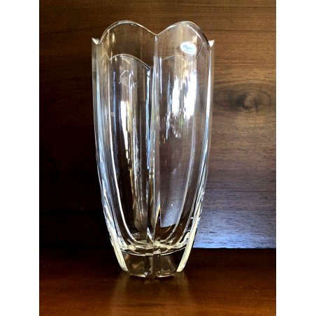 VASO VINTAGE CRISTALLO MOLATO DESIGN Rogaska SLOVENIA FLOWER VASE 30 cm/h '900