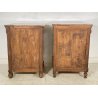 ANTICA COPPIA COMODINO COMODA CAPPUCCINO 1800 LEGNO NOCE ANTA RIBALTA EPOCA