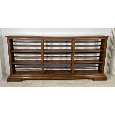 ANTICA LIBRERIA LEGNO NOCE ETAGERE CREDENZA 1800 EPOCA LIBRARY ESPOSITORE PIATTI