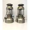 COPPIA LAMPADA PETROLAMP 200 LANTERNA OTTONE NICHELATO BRASS LANTERN ANNI '40/50