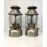 COPPIA LAMPADA PETROLAMP 200 LANTERNA OTTONE NICHELATO BRASS LANTERN ANNI '40/50