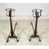 COPPIA ALARI IN FERRO BATTUTO epoca 700 SPINOTTATI FORGIATI CAMINO ANTICO STAND
