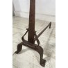 COPPIA ALARI IN FERRO BATTUTO epoca 700 SPINOTTATI FORGIATI CAMINO ANTICO STAND
