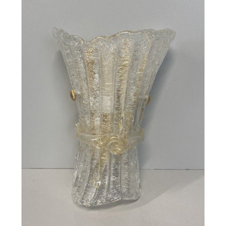 ITALAMP LAMPADA MURO APPLIQUE MURANO FIOCCO VETRO ORO BAROVIER LAMP OLD VINTAGE