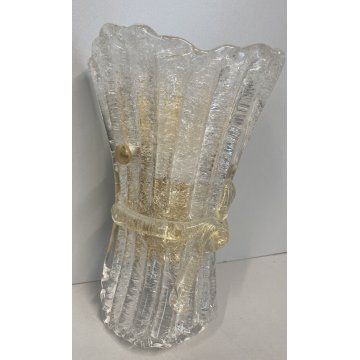 ITALAMP LAMPADA MURO APPLIQUE MURANO FIOCCO VETRO ORO BAROVIER LAMP OLD VINTAGE