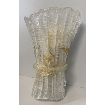 ITALAMP LAMPADA MURO APPLIQUE MURANO FIOCCO VETRO ORO BAROVIER LAMP OLD VINTAGE