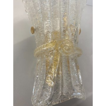 ITALAMP LAMPADA MURO APPLIQUE MURANO FIOCCO VETRO ORO BAROVIER LAMP OLD VINTAGE