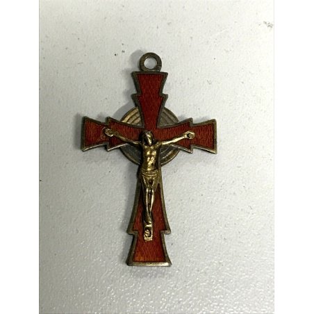 antico CIONDOLO GESU in CROCE in ARGENTO 800 SILVER crocifisso pendente 1900