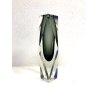 VASO VINTAGE VETRO Murano SOMMERSO GOCCIA GRIGIO FUME' TRASPARENTE 25 cm/h '60s