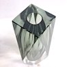 VASO VINTAGE VETRO Murano SOMMERSO GOCCIA GRIGIO FUME' TRASPARENTE 25 cm/h '60s