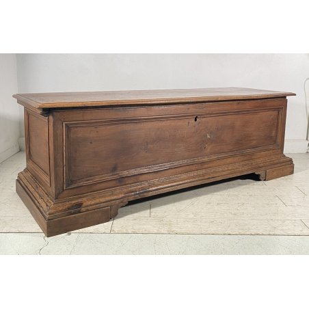 ANTICA CASSAPANCA LEGNO NOCE PANCA BAULE EPOCA 1800 NEOCLASSICA ROBUSTA EPOCA