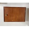 COPPIA DI COMODINI DESIGN A MURO ANNI 70 LEGNO OTTONE VINTAGE ANTA CAMERA LETTO