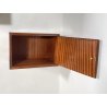 COPPIA DI COMODINI DESIGN A MURO ANNI 70 LEGNO OTTONE VINTAGE ANTA CAMERA LETTO