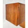 COPPIA DI COMODINI DESIGN A MURO ANNI 70 LEGNO OTTONE VINTAGE ANTA CAMERA LETTO
