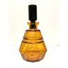 ANTICA BOTTIGLIA LIQUEUR DECANTER Moser VETRO MOLATO AMBRATO TAPPO NERO ART DECO